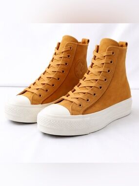 Converse Chuck Taylor All Star Lift Platform Suede High Top Orange Sz 7.5